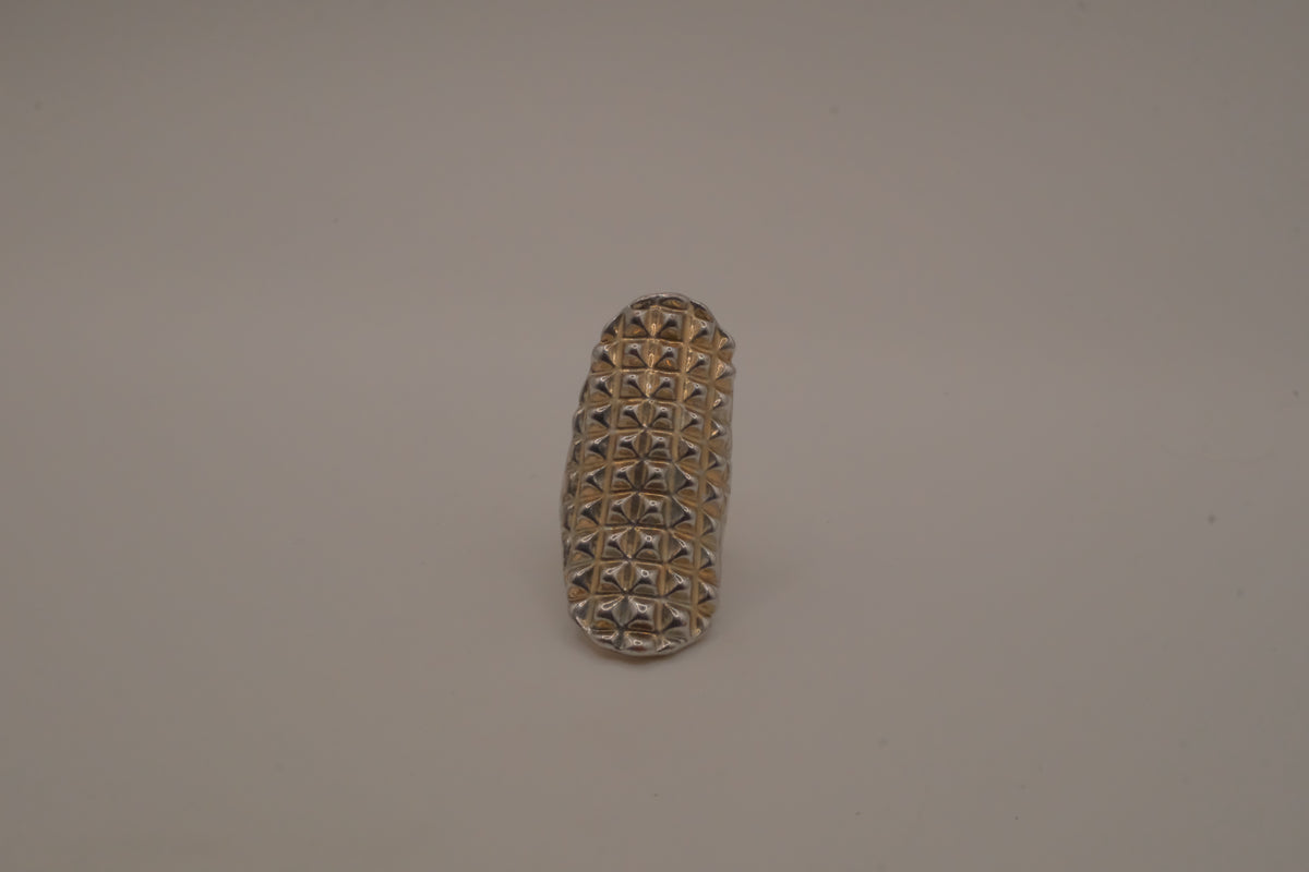 Geometric Textured Dome Statement Ring