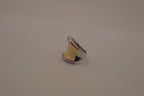 Vintage Cream enamel statement ring