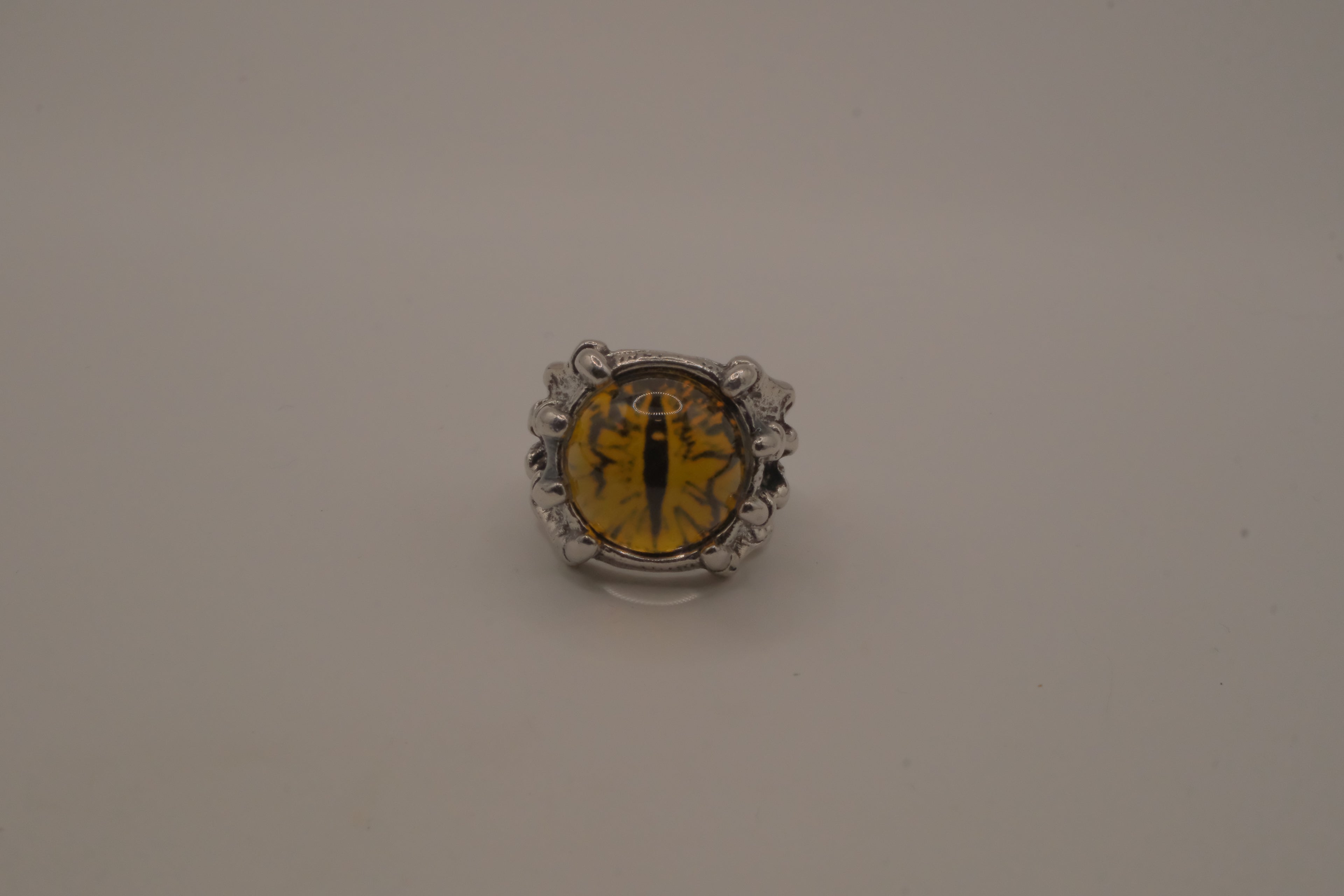 Dragon or demon eye Yellow Goth ring
