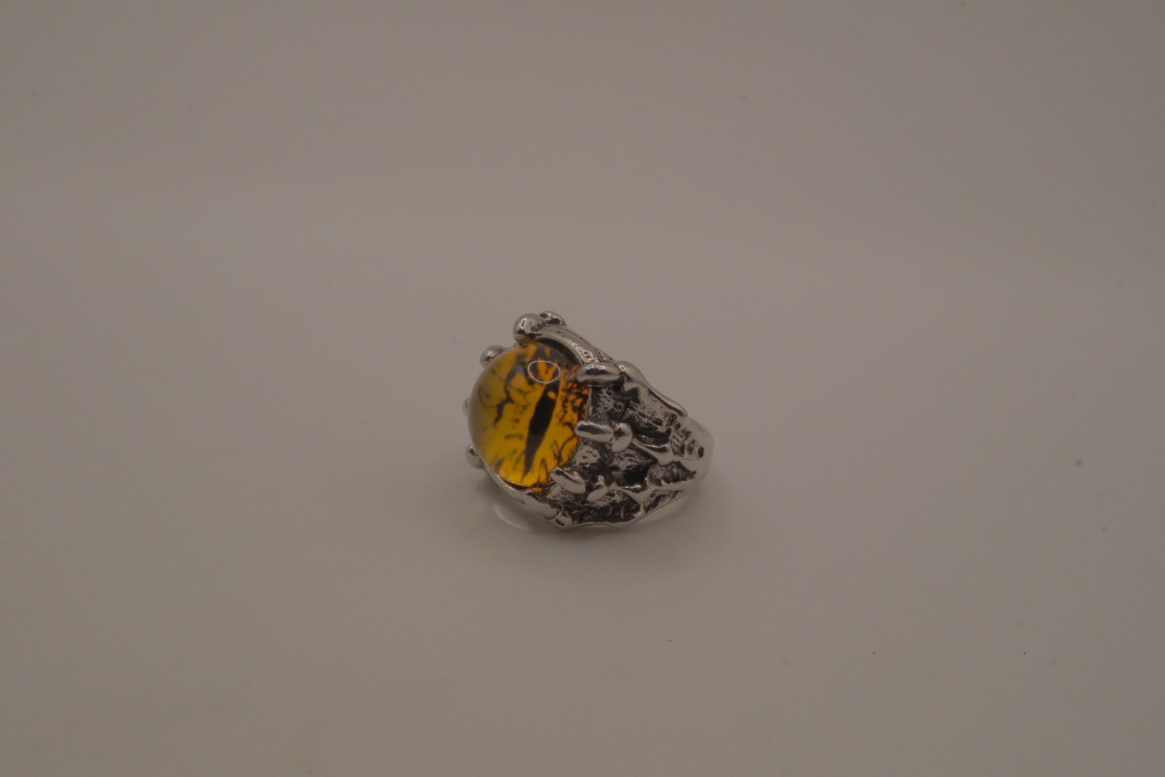 Dragon or demon eye Yellow Goth ring
