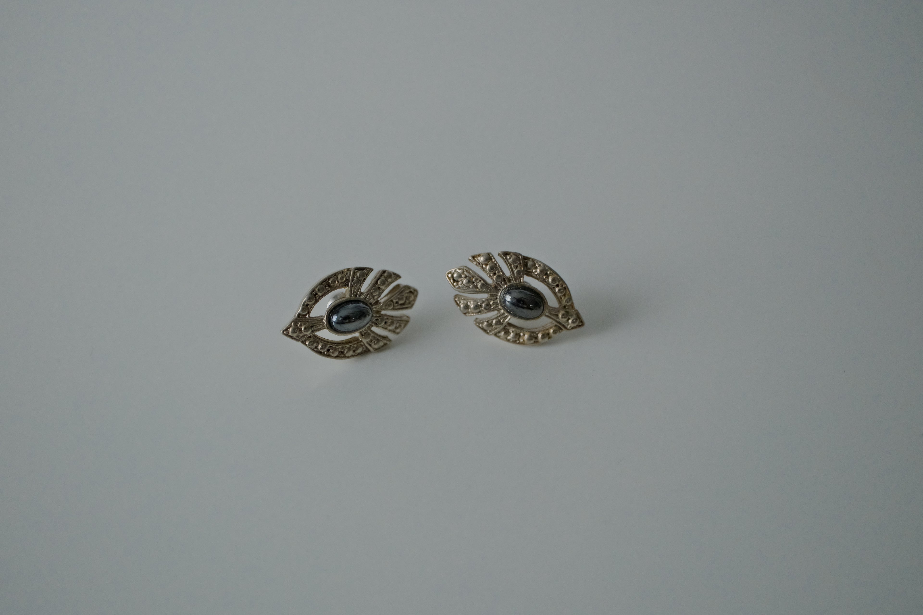 Vintage Silver Leaf Studs