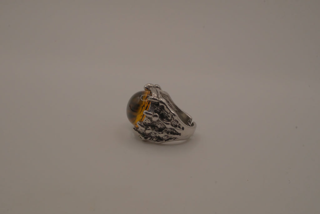 Dragon or demon eye Yellow Goth ring