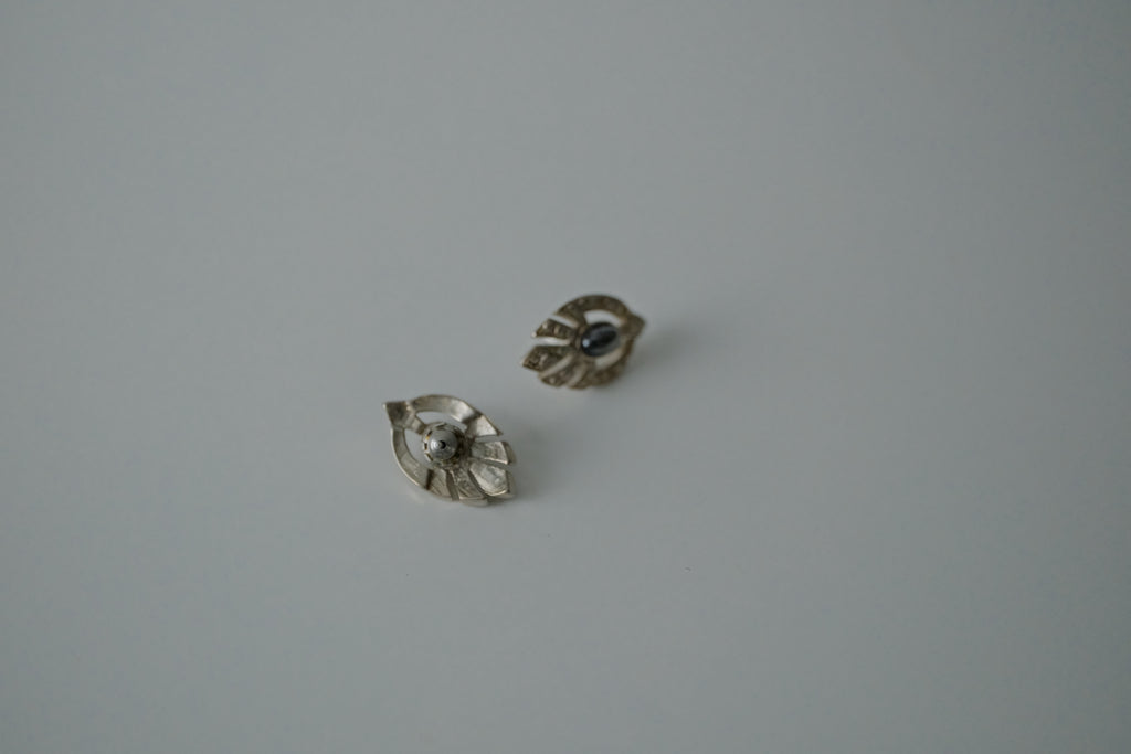 Vintage Silver Leaf Studs