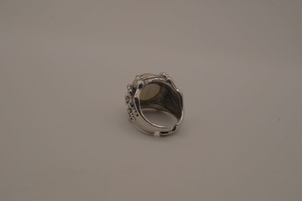 Dragon or demon eye Yellow Goth ring