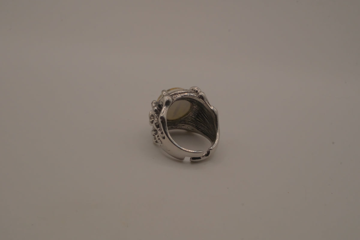 Dragon or demon eye Yellow Goth ring
