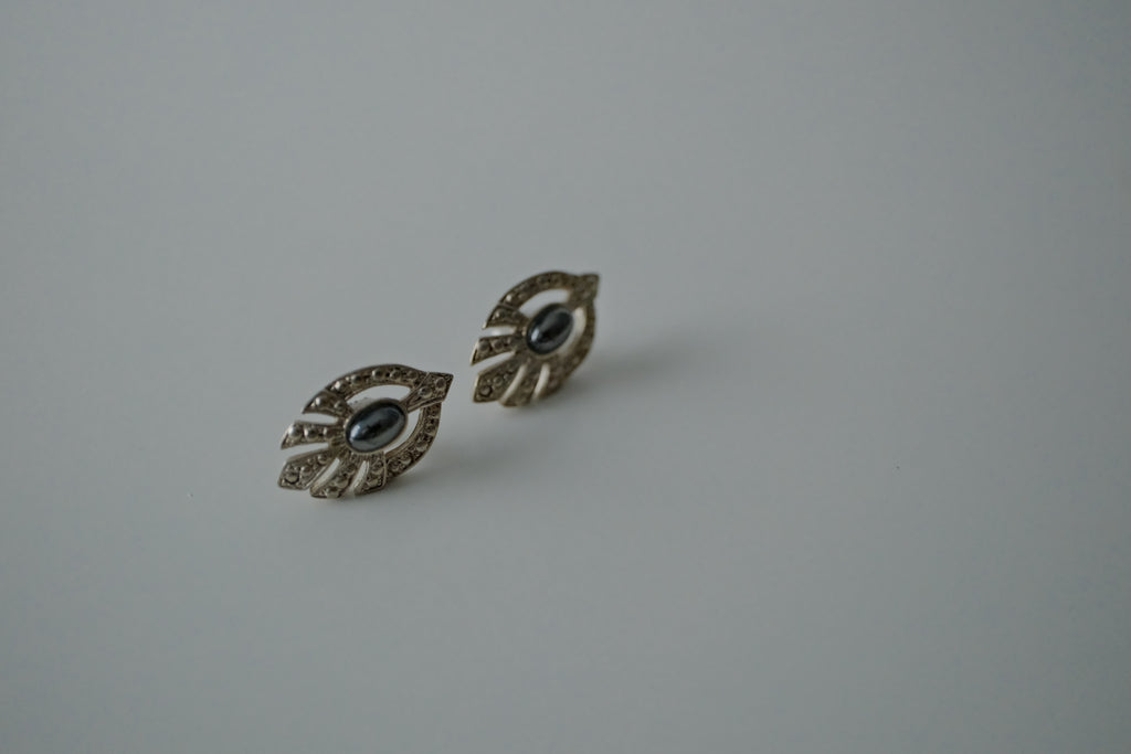 Vintage Silver Leaf Studs