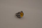 Dragon or demon eye Yellow Goth ring