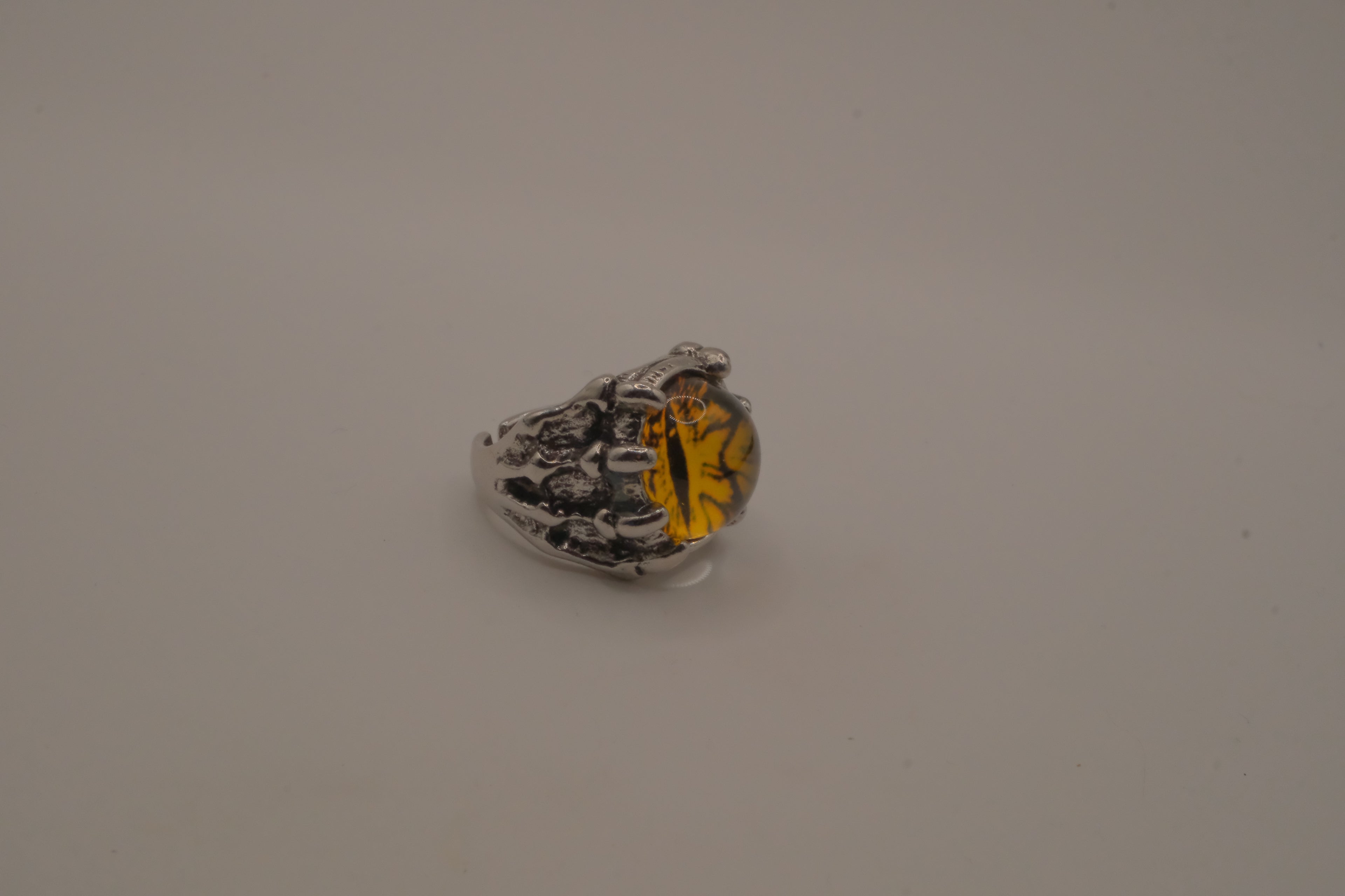 Dragon or demon eye Yellow Goth ring