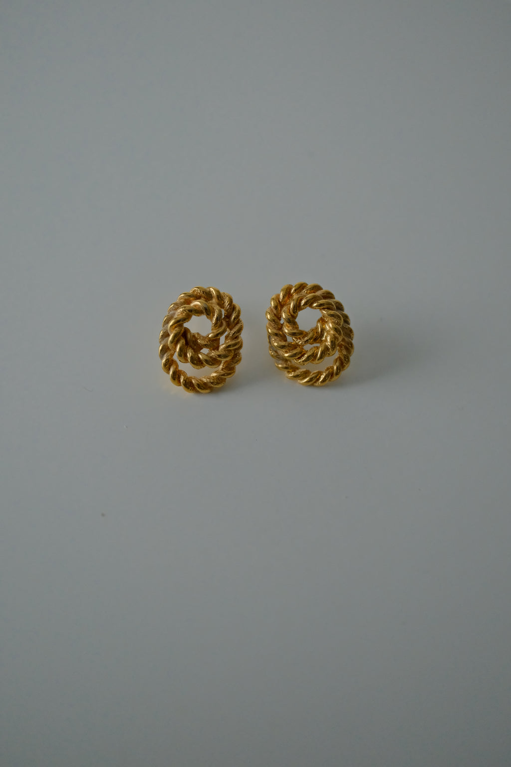 Vintage Twisted Rope Gold Tone Studs