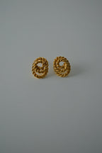 Vintage Twisted Rope Gold Tone Studs