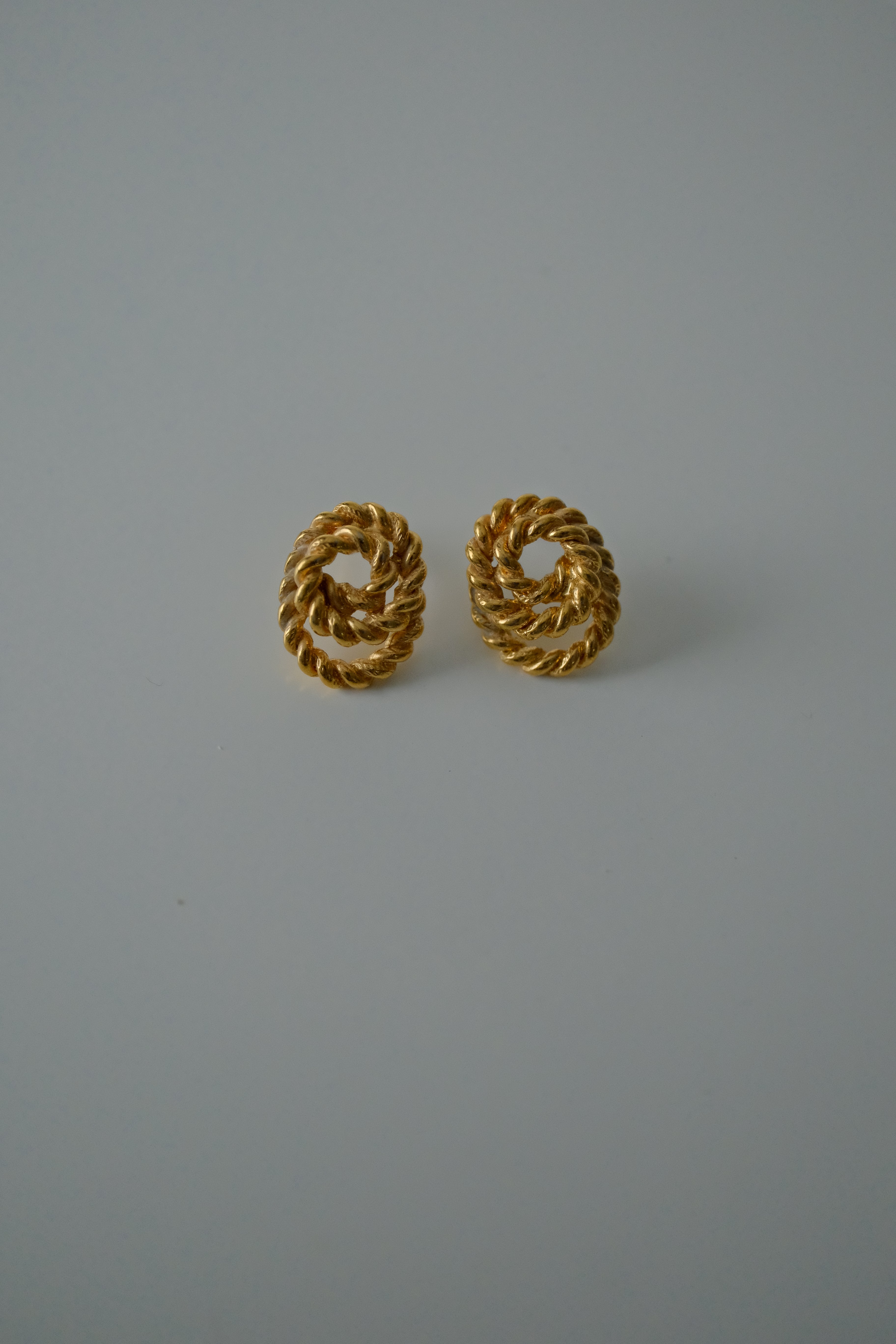 Vintage Twisted Rope Gold Tone Studs