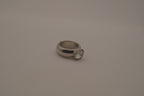 Vintage chunky silver ring with an emerald-cut clear stone