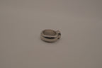 Vintage chunky silver ring with an emerald-cut clear stone