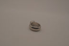 Vintage chunky silver ring with an emerald-cut clear stone