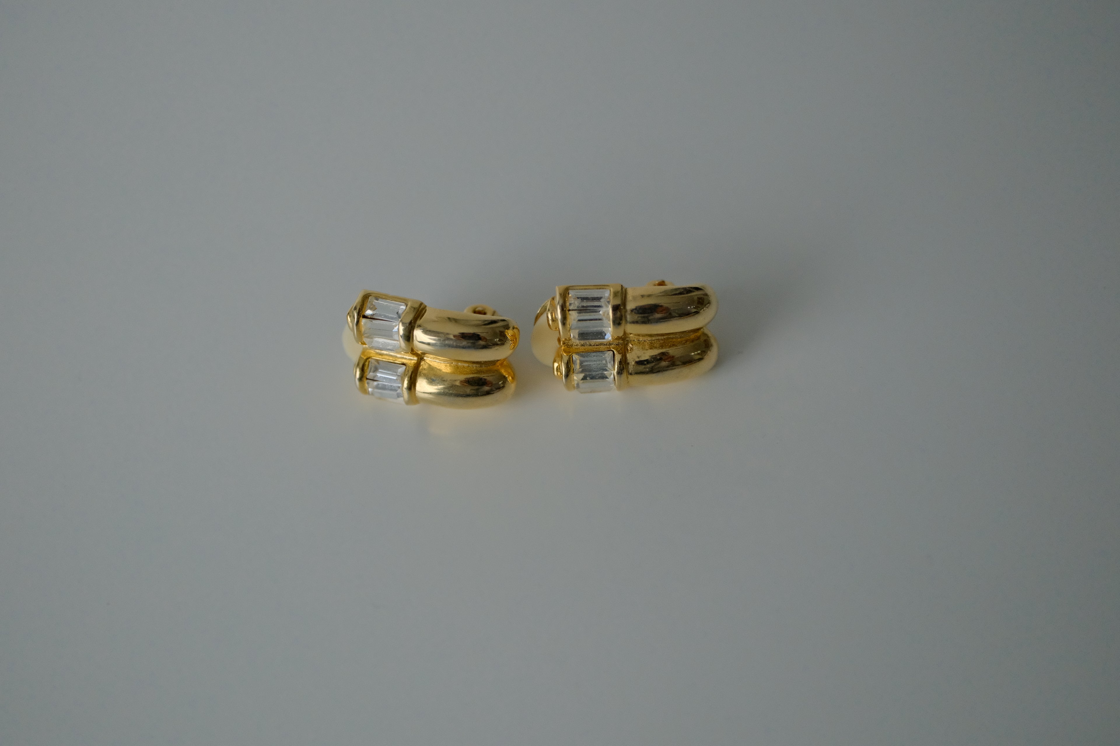 Vintage Gold Tone Double Bubble Earrings