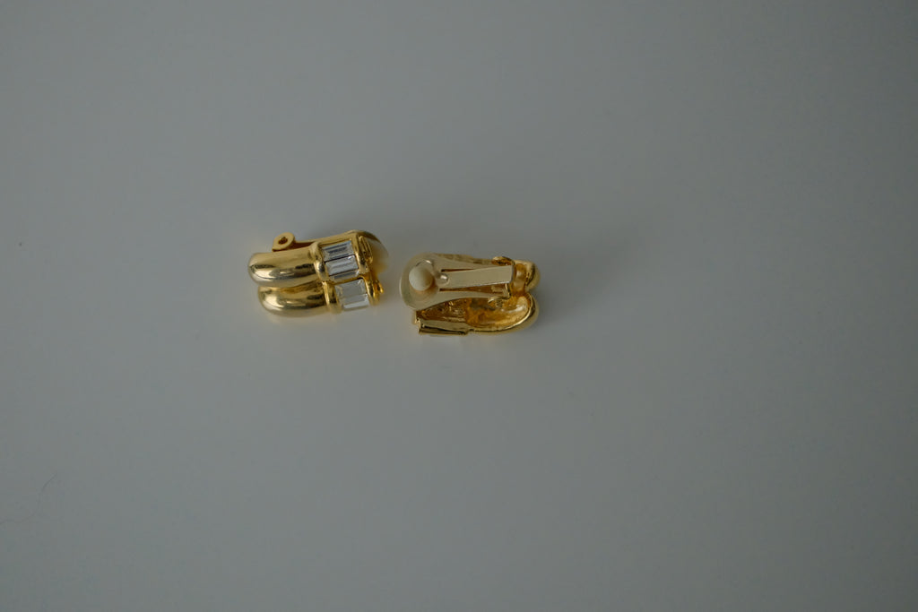 Vintage Gold Tone Double Bubble Earrings