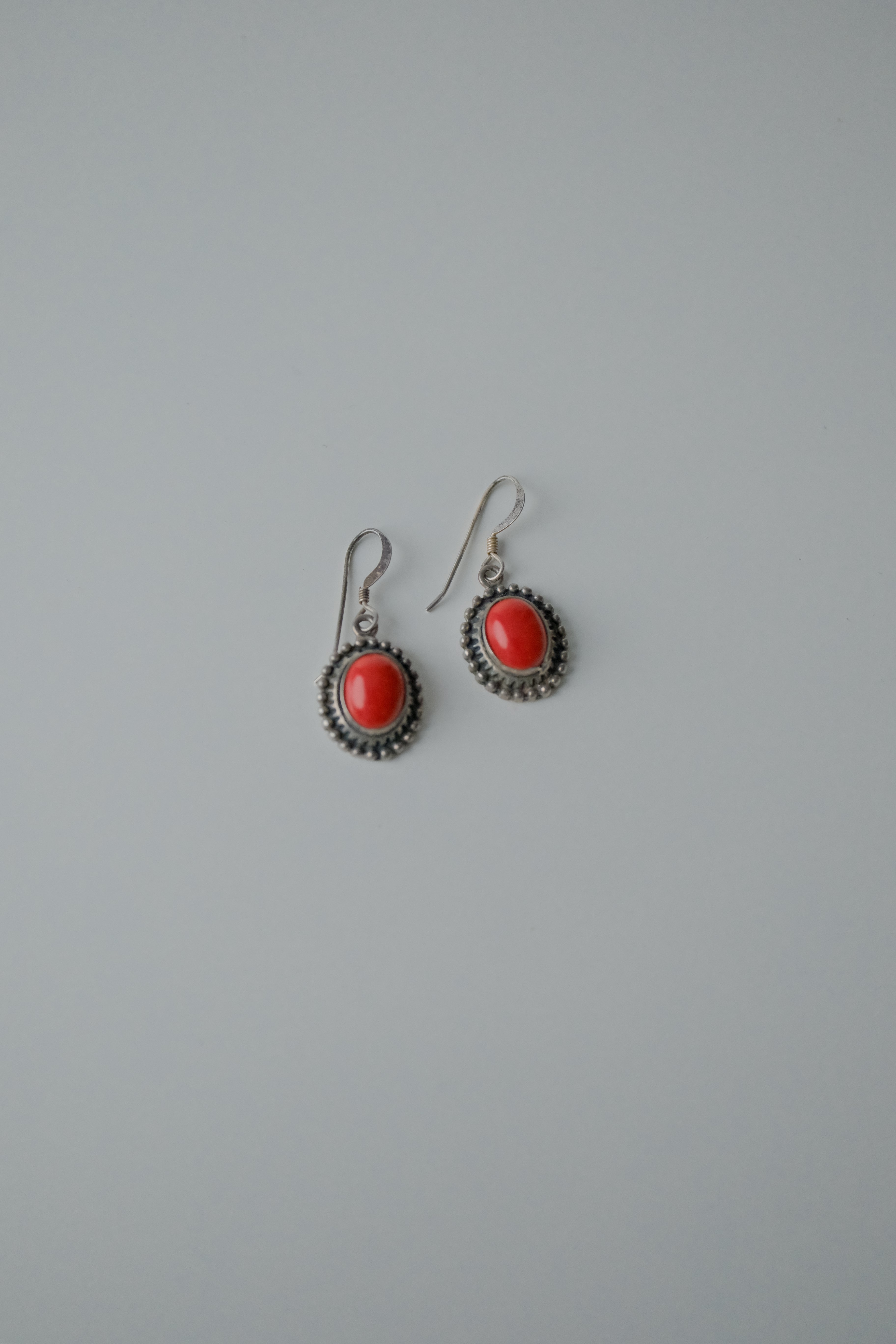 Sterling Silver Coral Earrings
