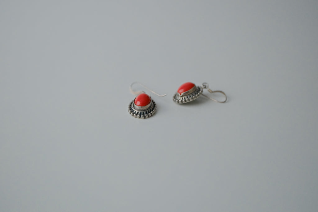 Sterling Silver Coral Earrings