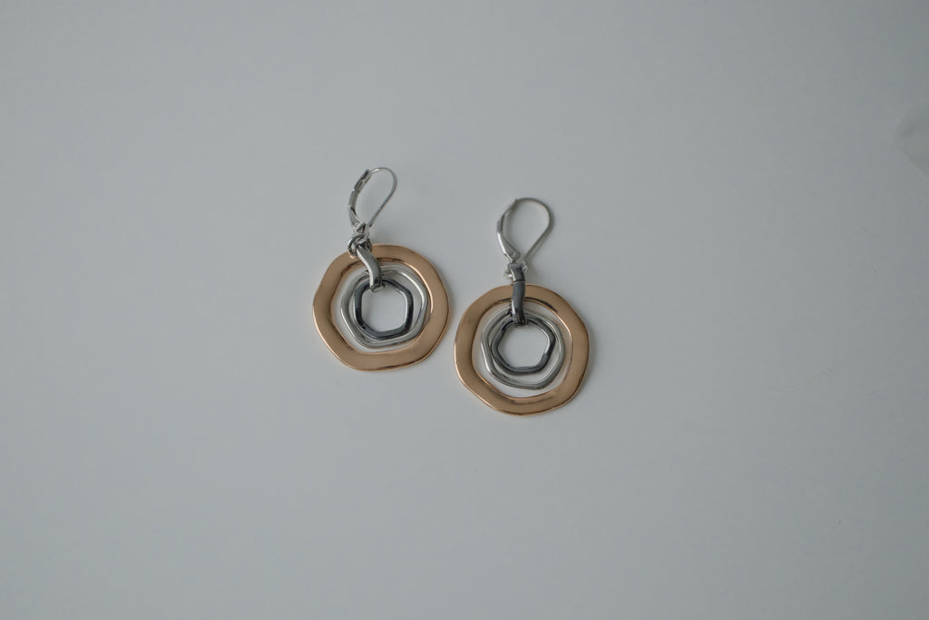 Multi-Metal Dangle Earrings