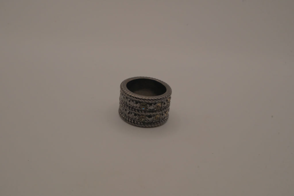 Wide gunmetal statement ring