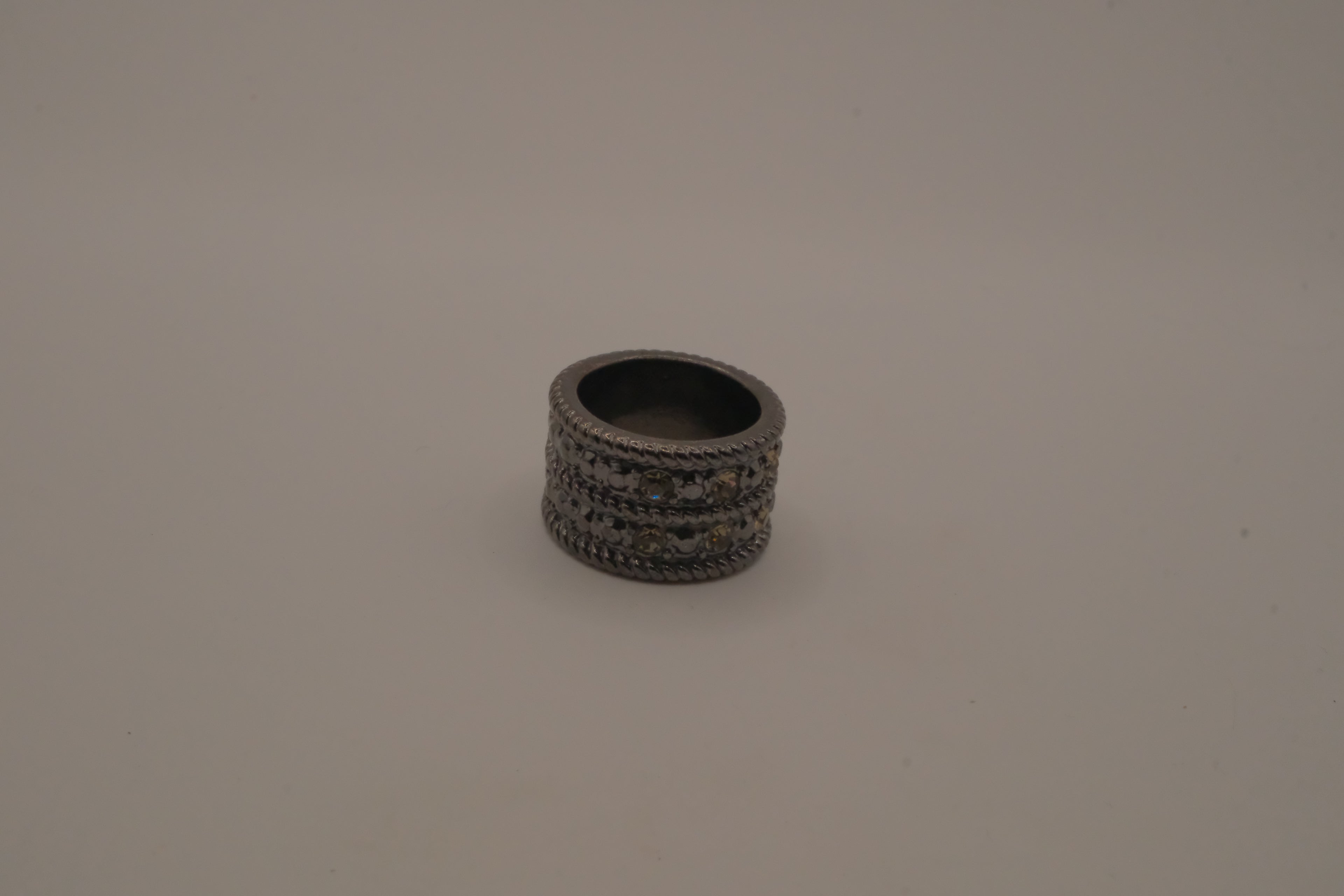 Wide gunmetal statement ring