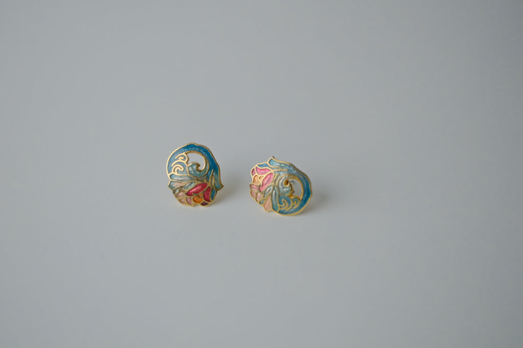 Vintage Flower Cloissone Earrings