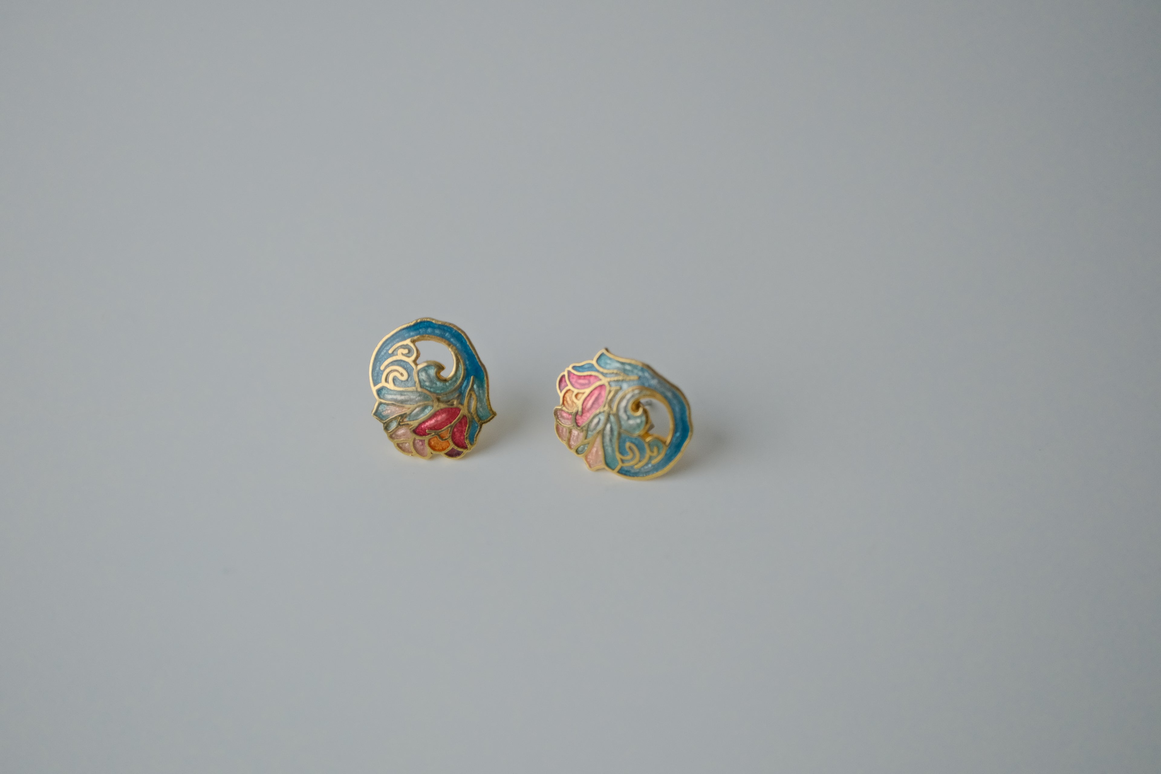Vintage Flower Cloissone Earrings