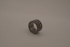 Wide gunmetal statement ring