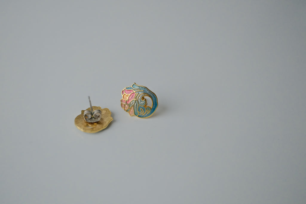 Vintage Flower Cloissone Earrings