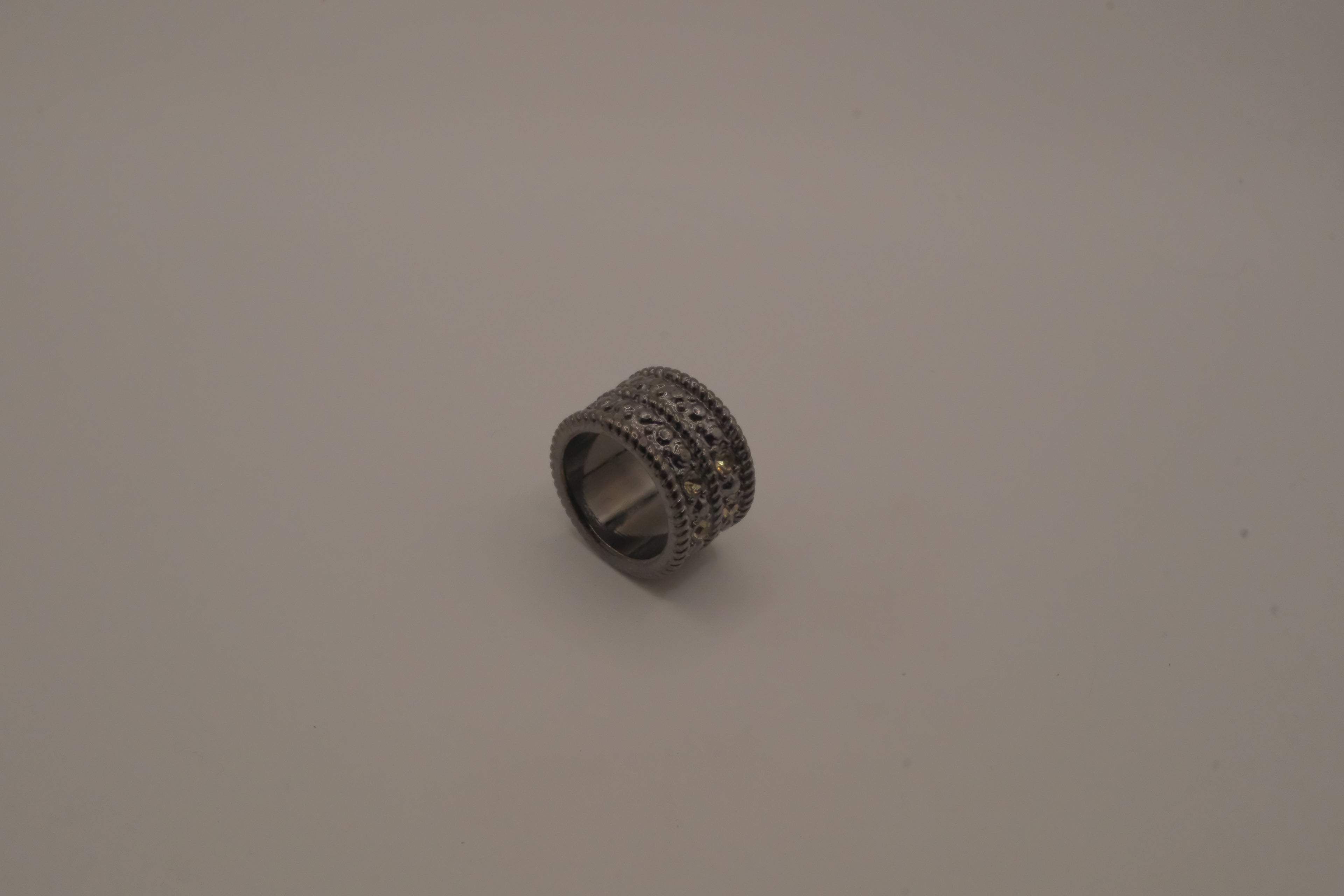 Wide gunmetal statement ring