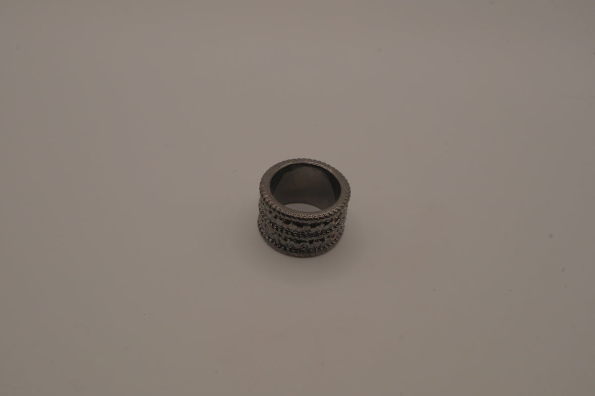 Wide gunmetal statement ring