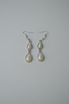 Vintage Layered Pearl Teardrop Earrings