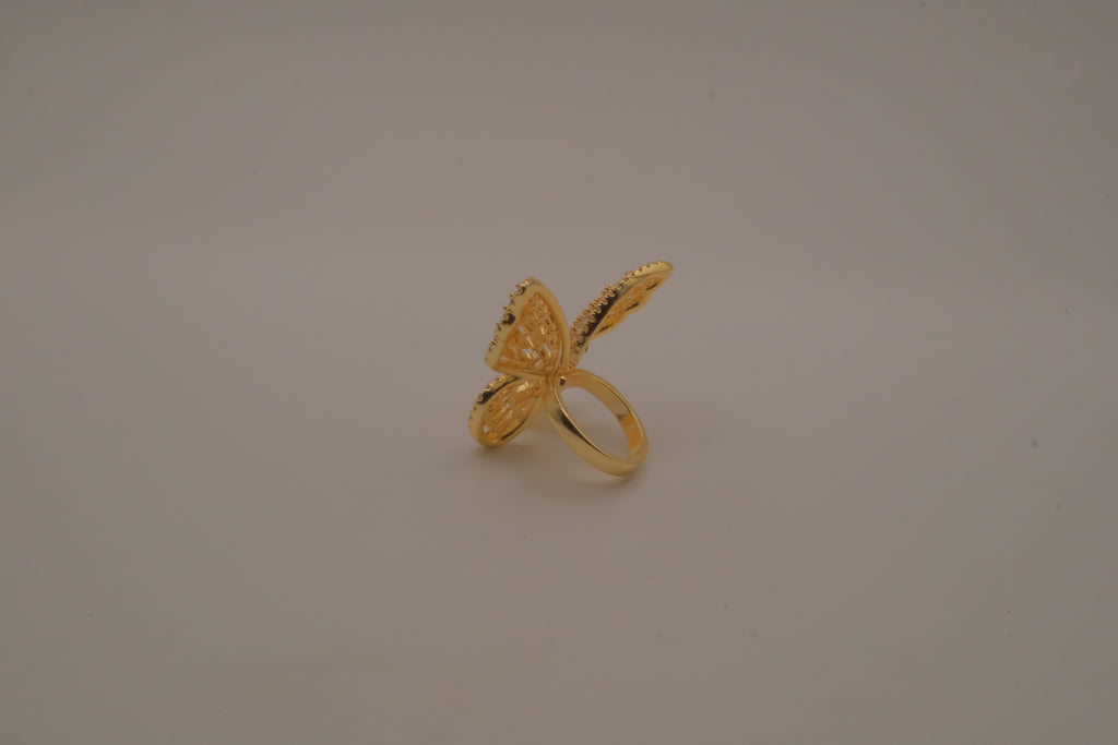 Gold-tone butterfly cocktail statement ring&nbsp;