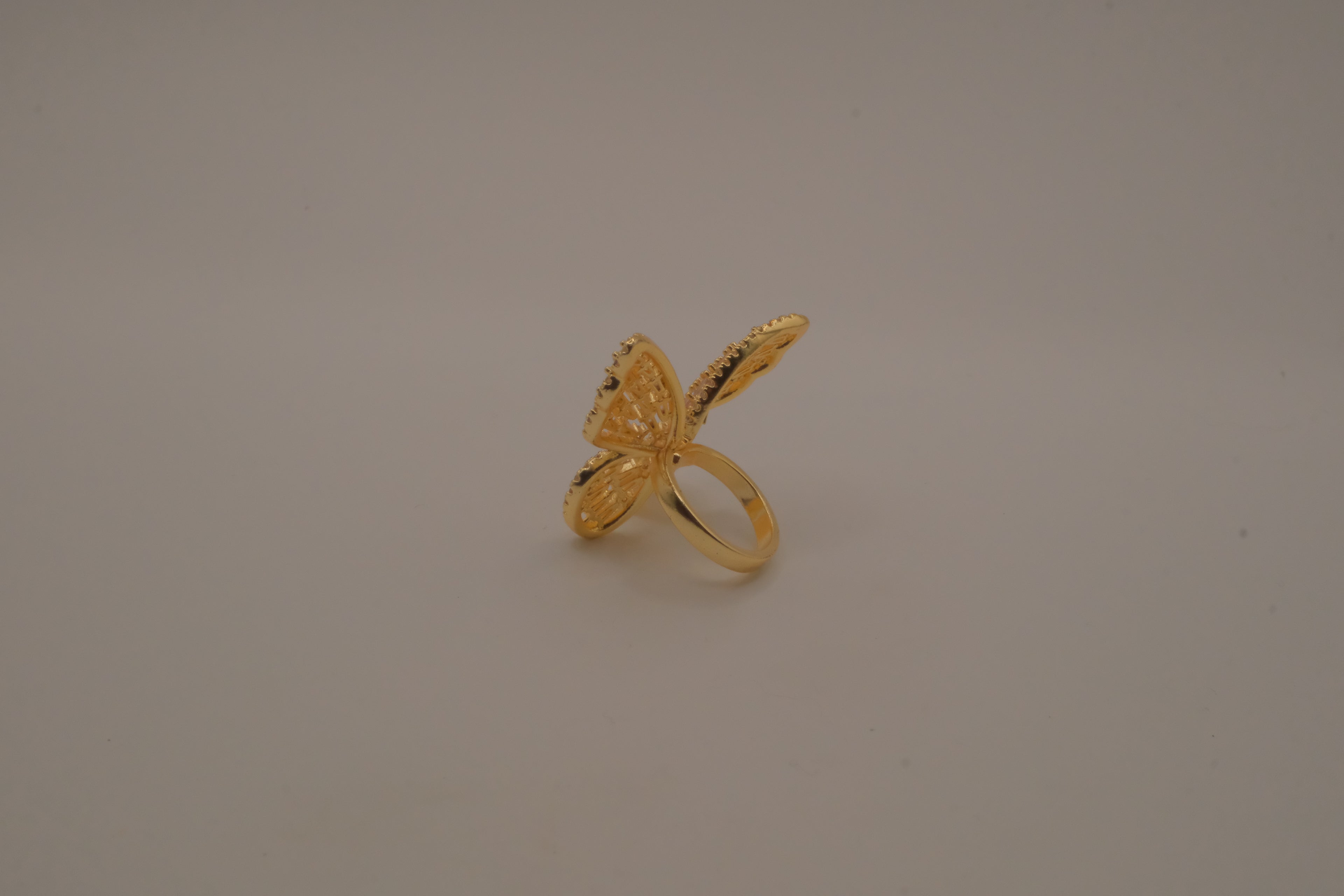 Gold-tone butterfly cocktail statement ring&nbsp;
