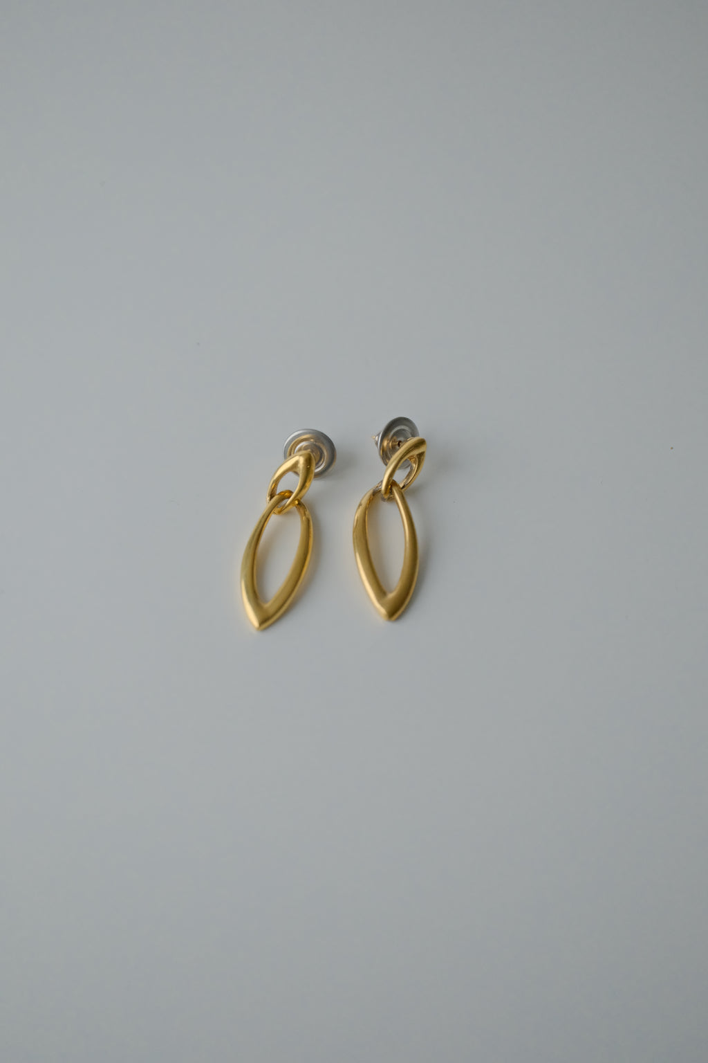 Vintage Gold Tone Interlocking Drop Earrings