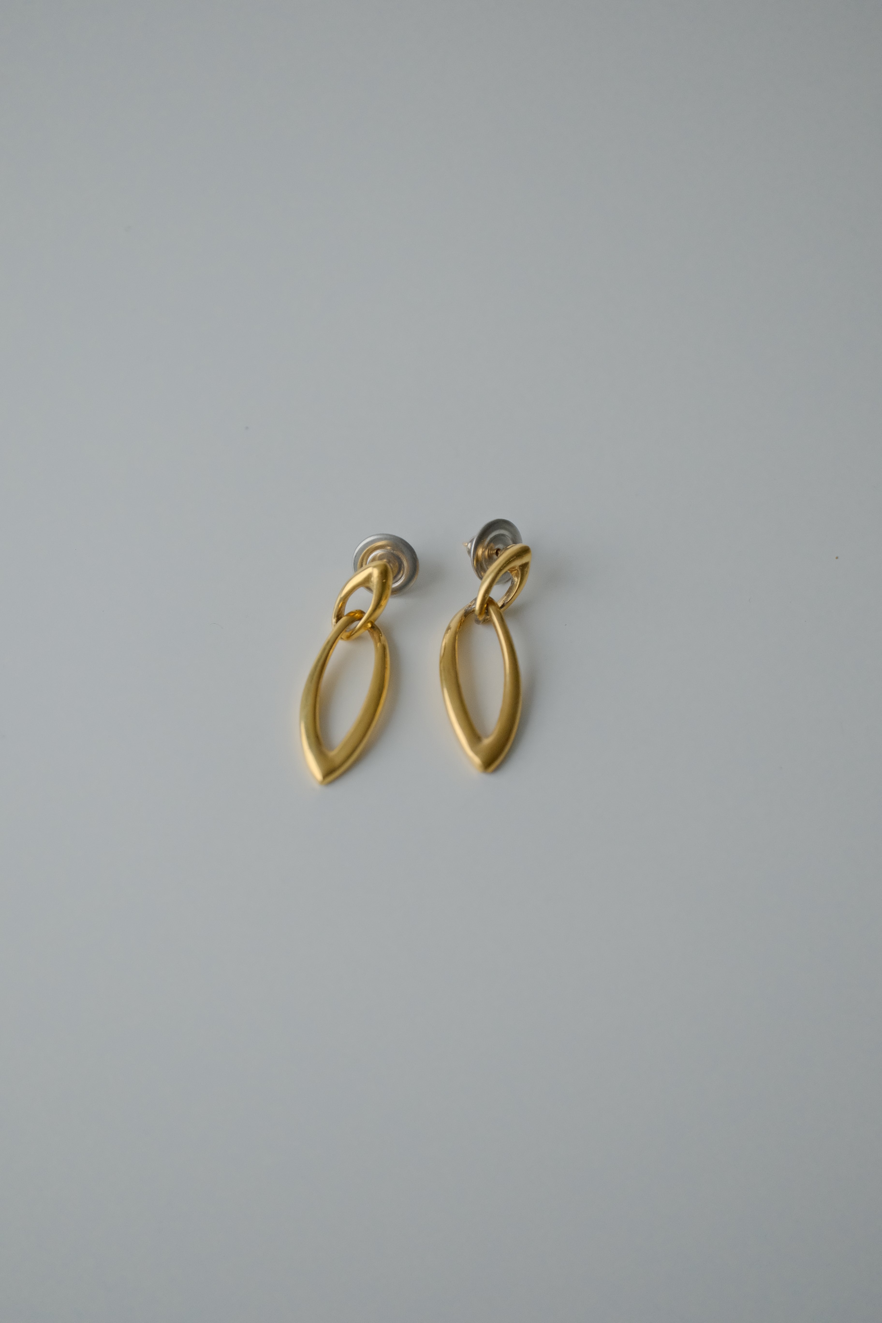Vintage Gold Tone Interlocking Drop Earrings