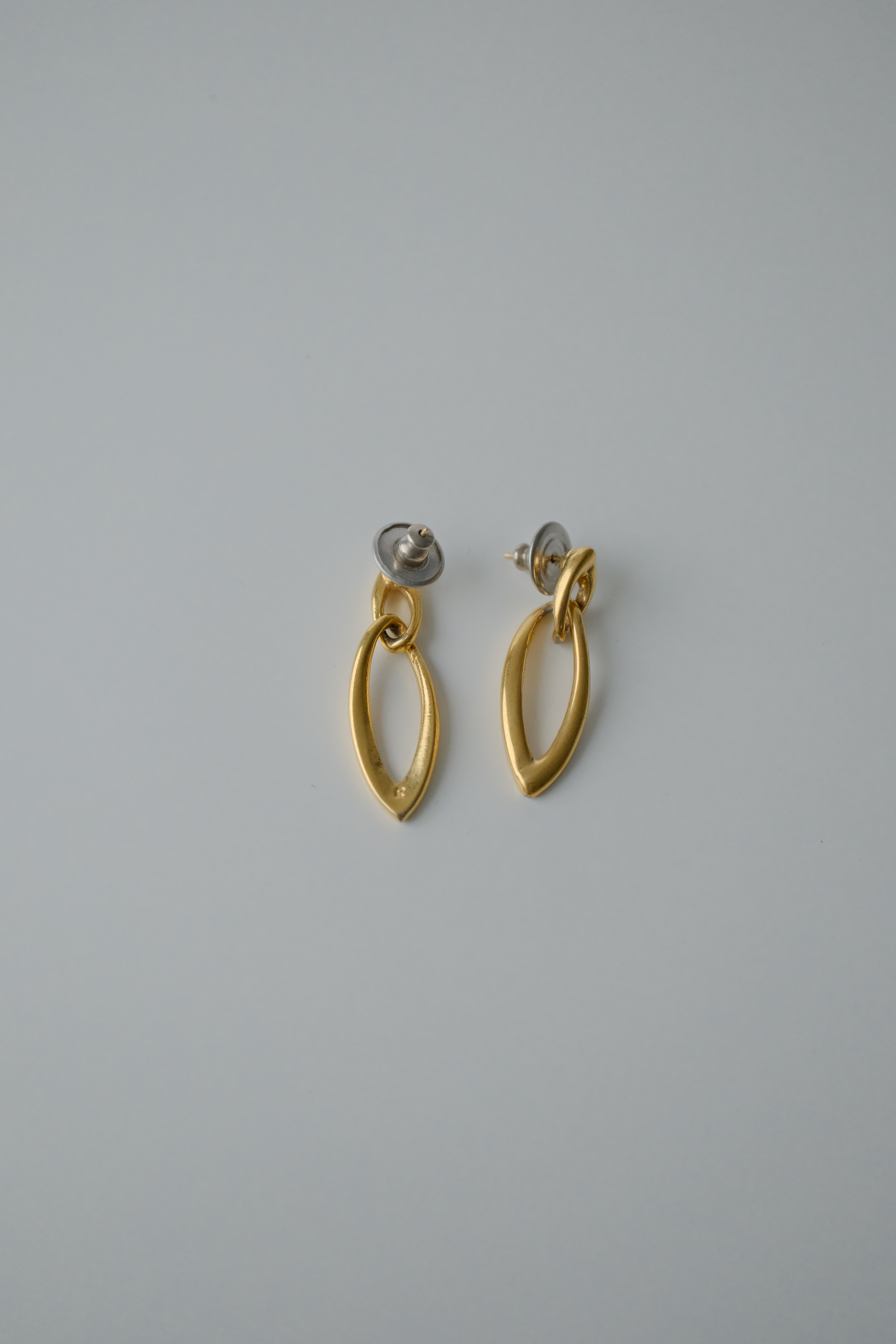 Vintage Gold Tone Interlocking Drop Earrings