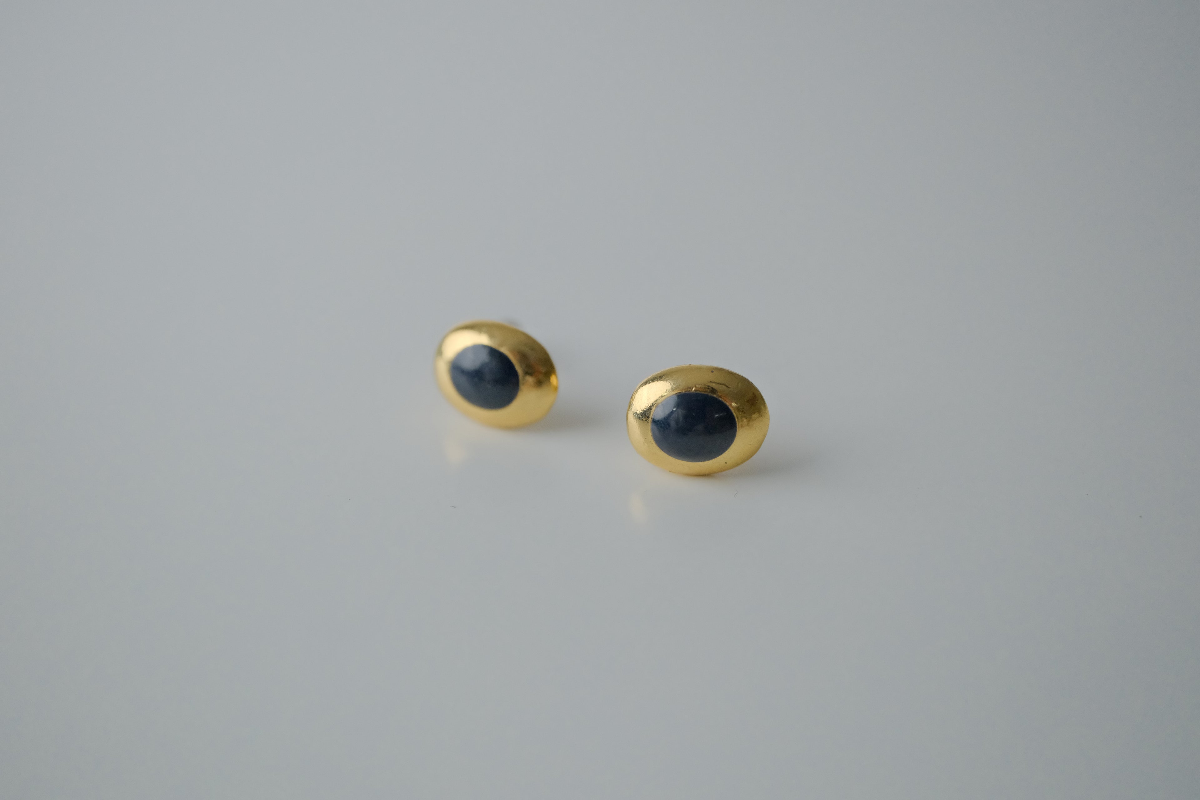 Vintage Gold Tone and Blue Studs
