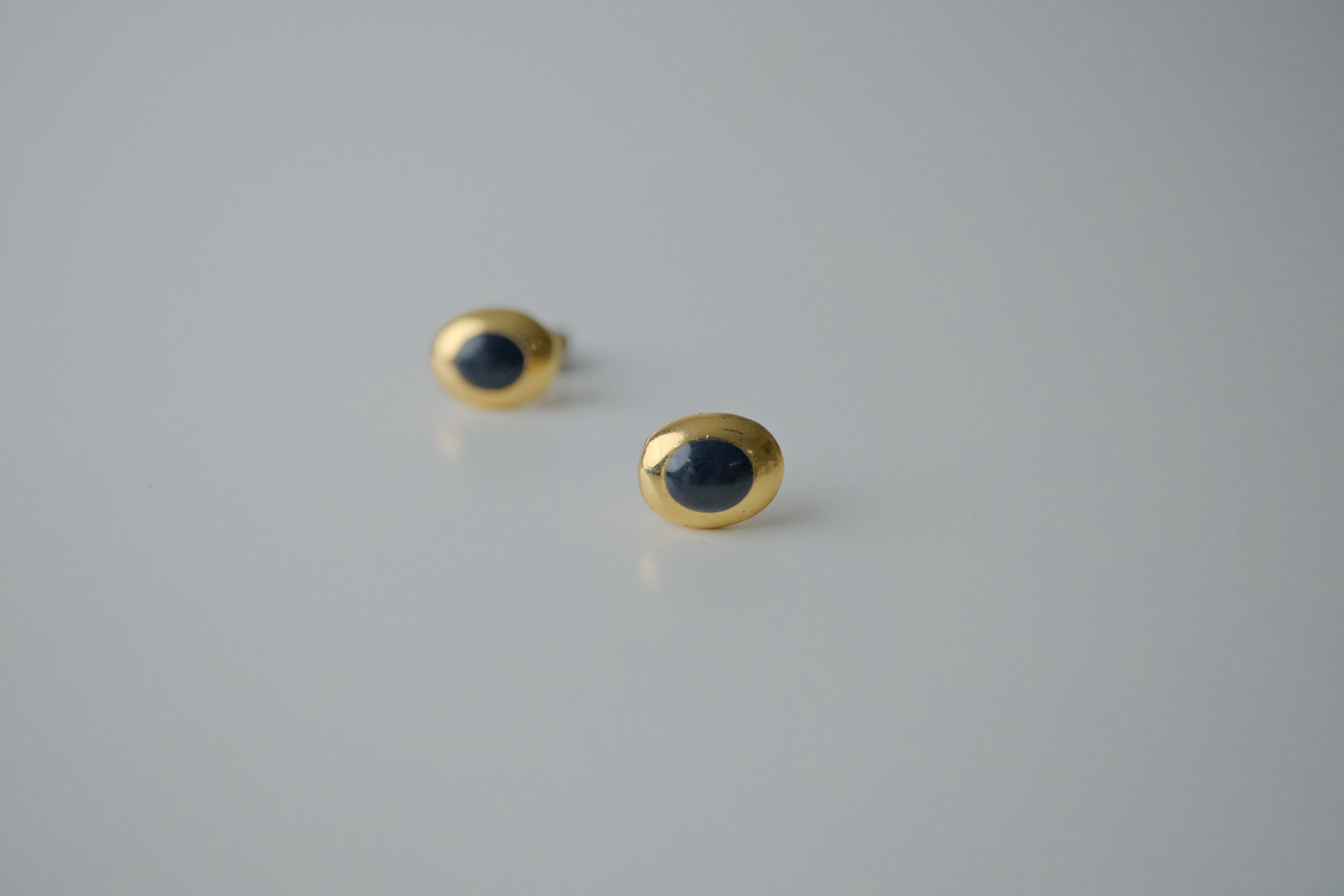 Vintage Gold Tone and Blue Studs