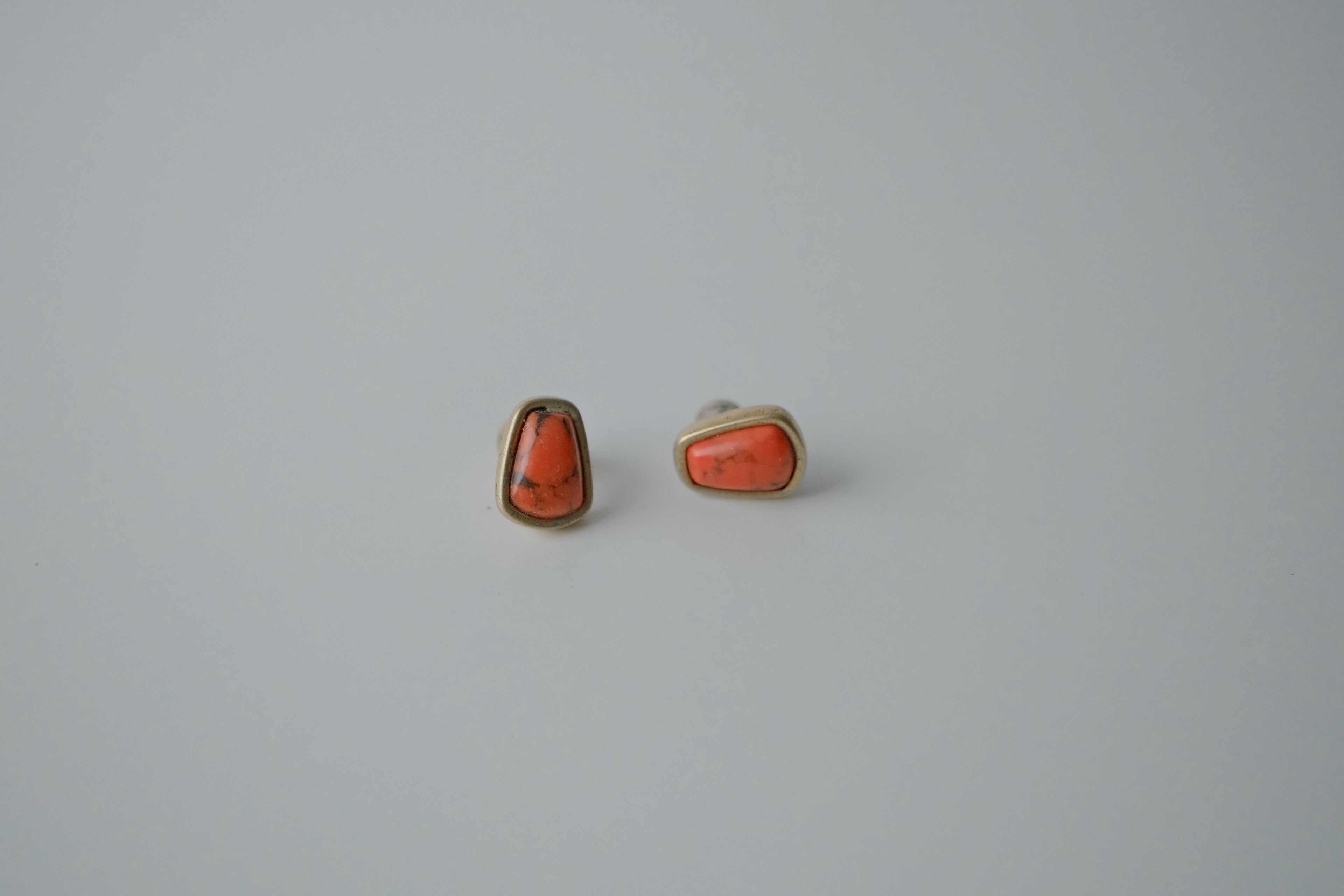 Vintage Kenneth Cole Gold Tone and Coral Studs