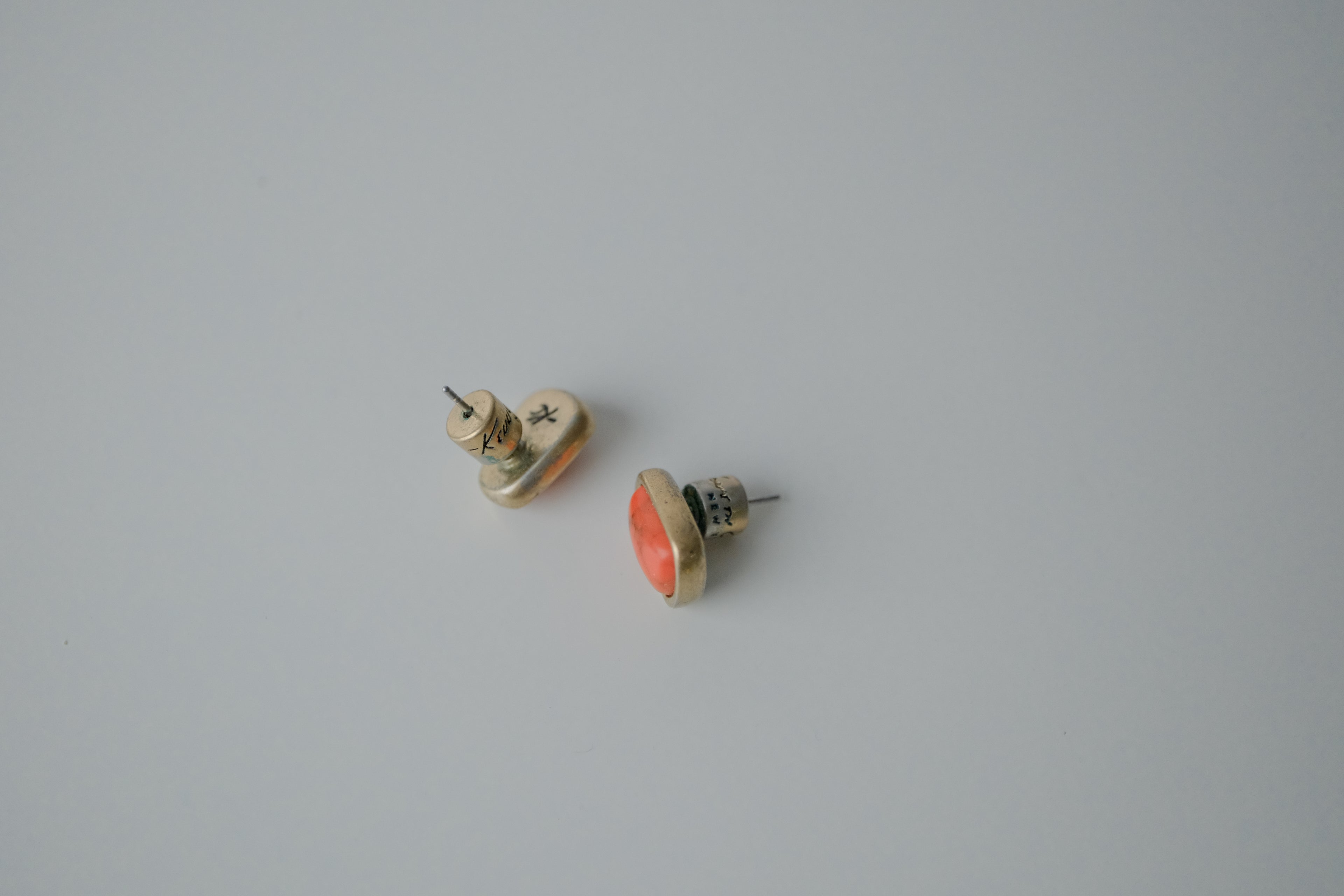 Vintage Kenneth Cole Gold Tone and Coral Studs
