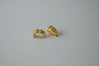 Vintage Textured Gold Tone Clip On Earrings