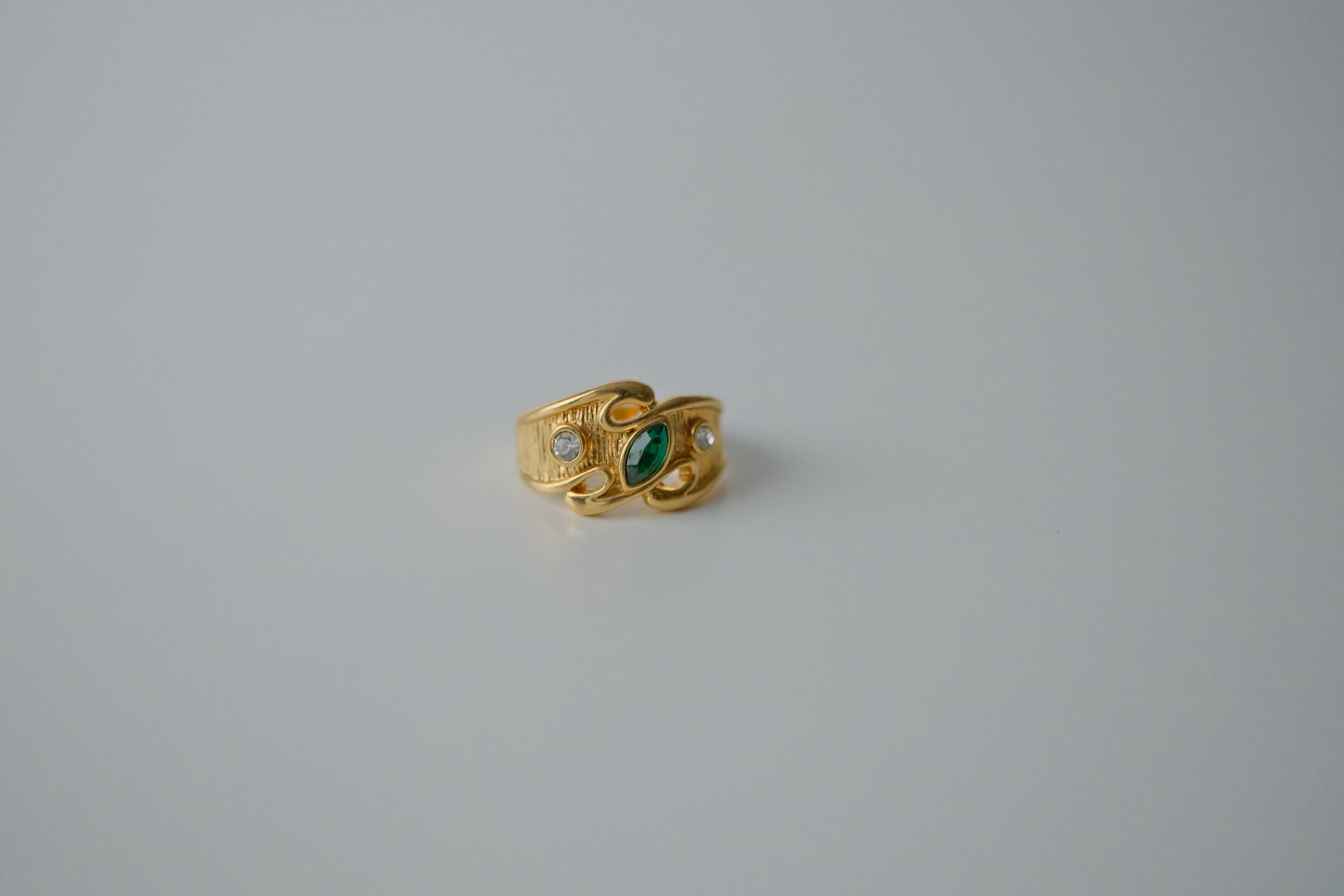 Vintage Gold Tone Wave Ring