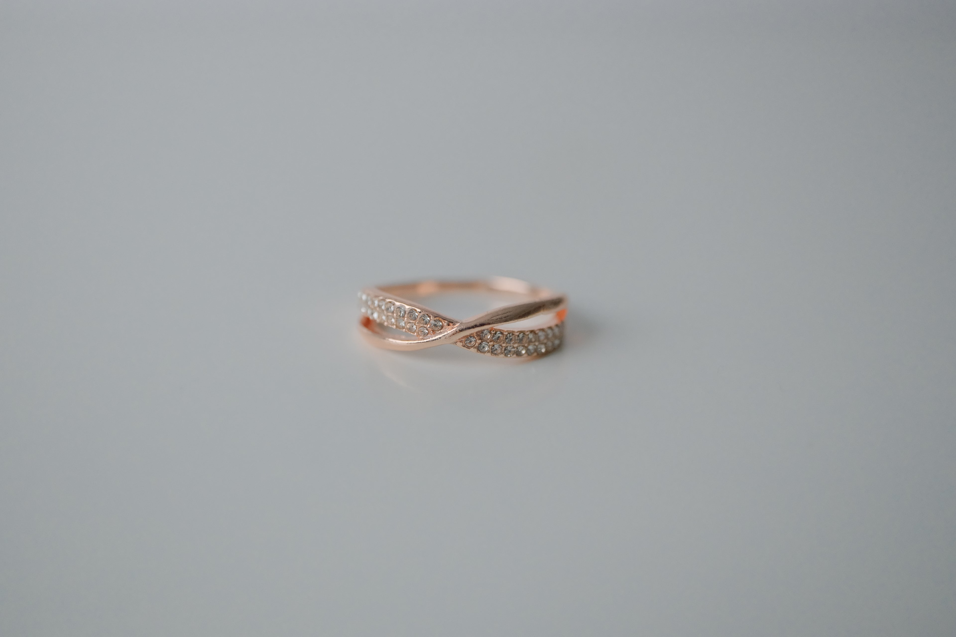 Rose Gold Infinity Rhinestone Ring