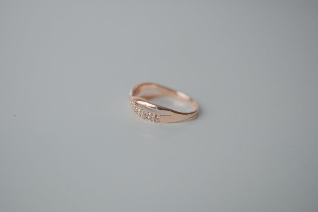 Rose Gold Infinity Rhinestone Ring