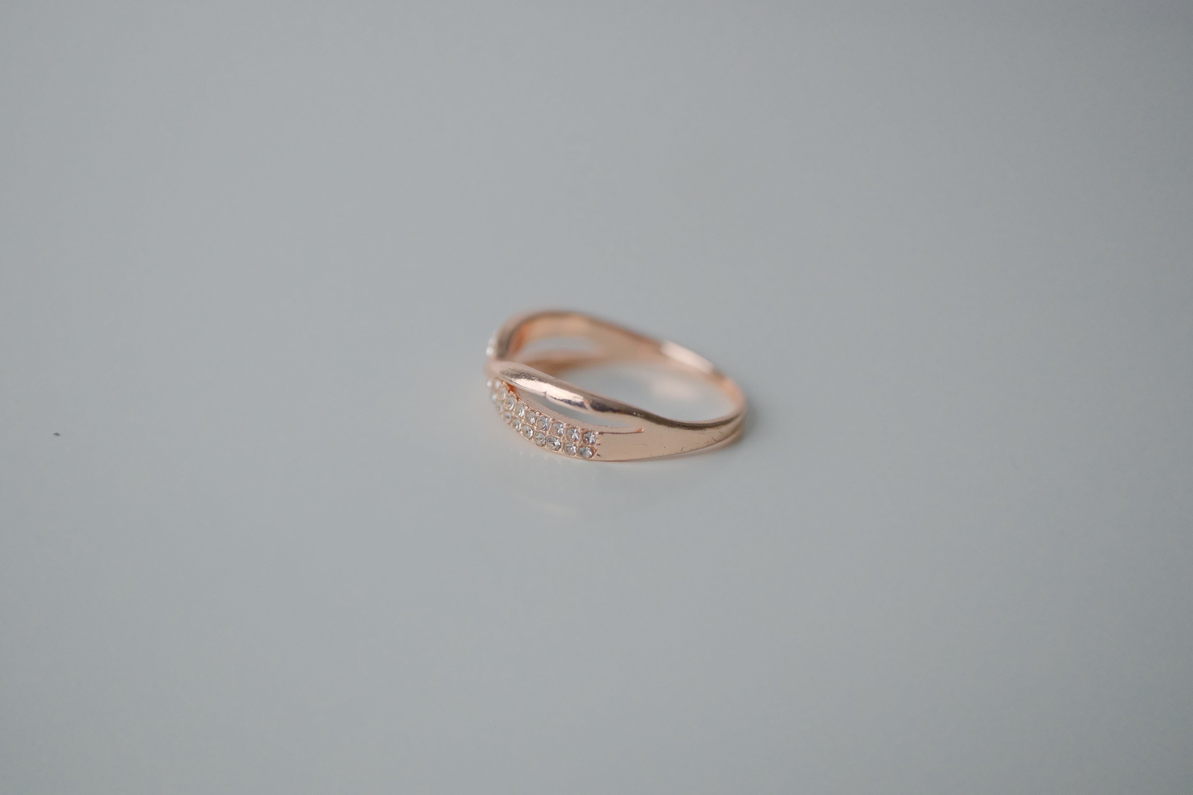 Rose Gold Infinity Rhinestone Ring