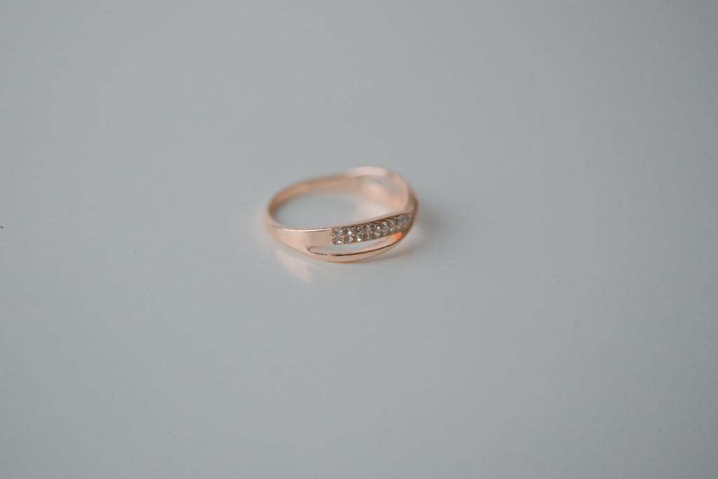 Rose Gold Infinity Rhinestone Ring