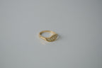 Vintage Gold Wave Rhinestone Ring
