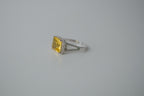 Yellow Sapphire Silver Rhinestone Ring