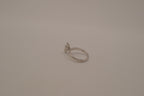 Silver tone marquise-cut solitaire ring